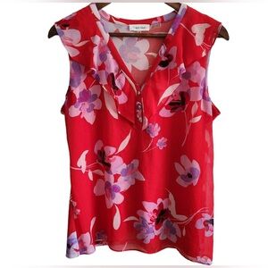 Calvin Klein - Red Floral Blouse | Medium
